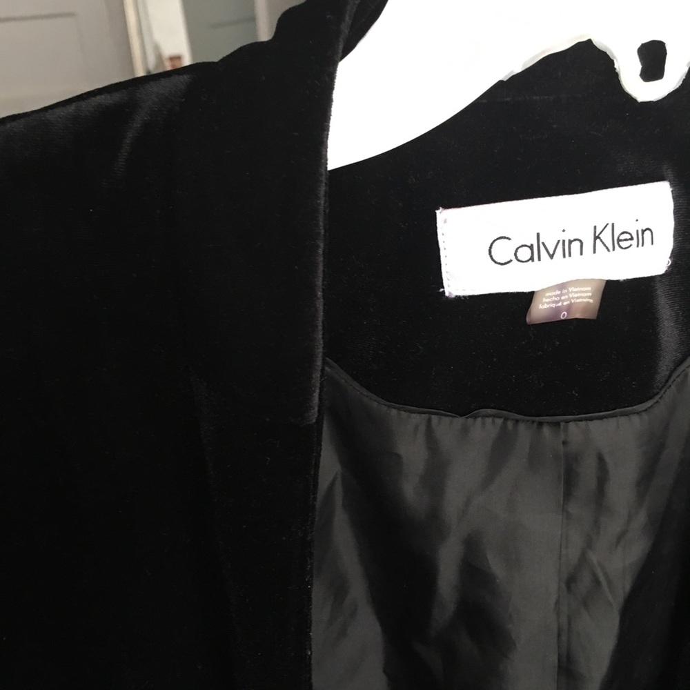 Calvin Klein tailored fit black velvet blazer